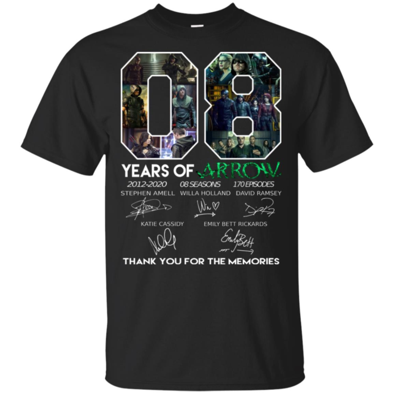 8 years of Arrow thank you for the memories t shirt