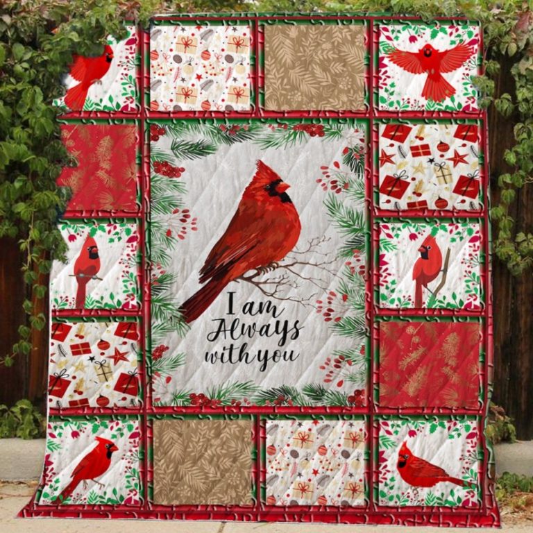 Cardinalis bird I am always with you quilt blanket
