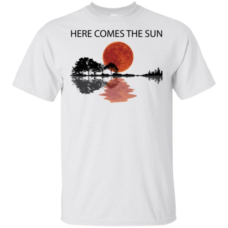 Sunset Guitar Here comes the sun hoodie, ls, t shirt
