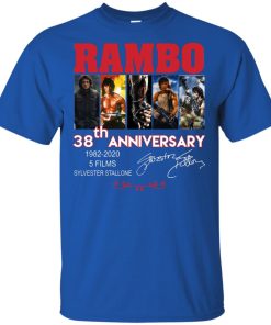 Rambo 38th anniversary 1982-2020 signature hoodie, ls, t shirt