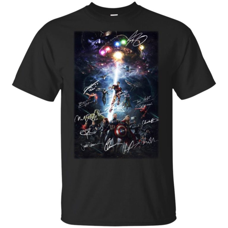 Marvel Avengers Infinity War all characters poster signature hoodie, ls, t shirt