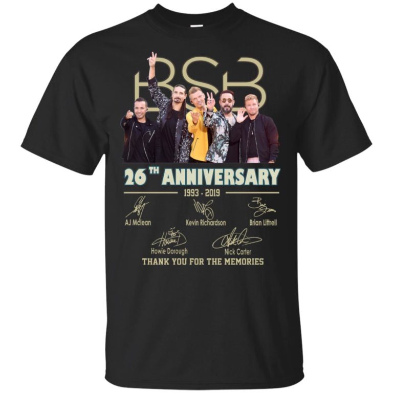 Backstreet Boys BSB 26th anniversary 1993-2019 signatures shirt