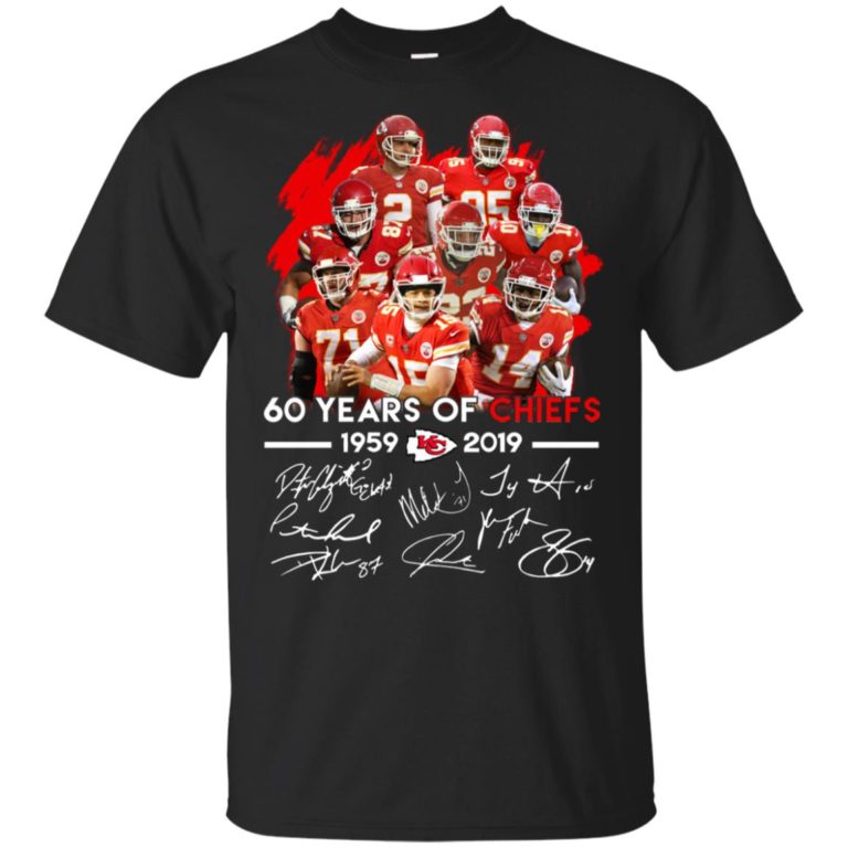 Kansas City Chiefs 60 years of Chiefs 1959-2019 signatures hoodie, ls, t shirt