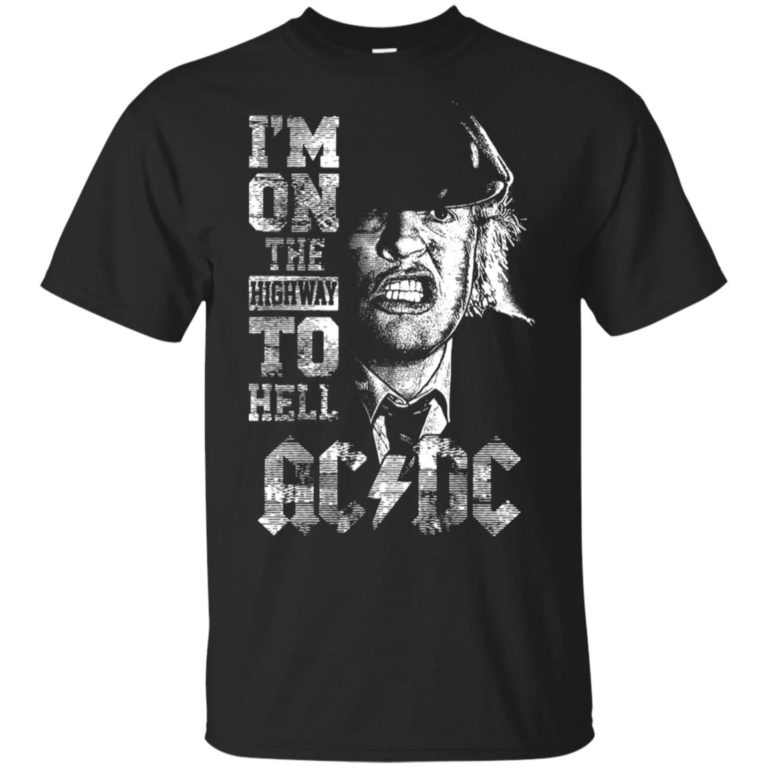 Angus Young I’m on the highway to hell AC DC hoodie, ls, t shirt