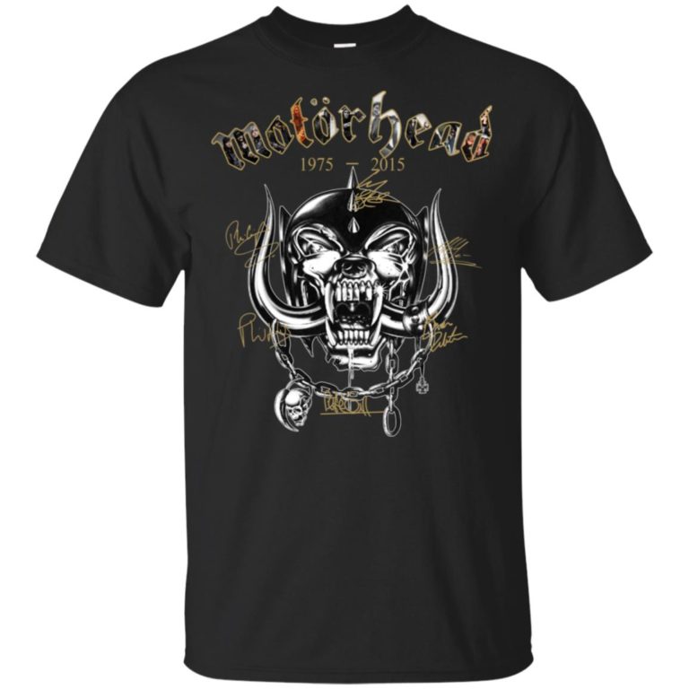 Motorhead 1975-2015 signatures hoodie, ls, t shirt