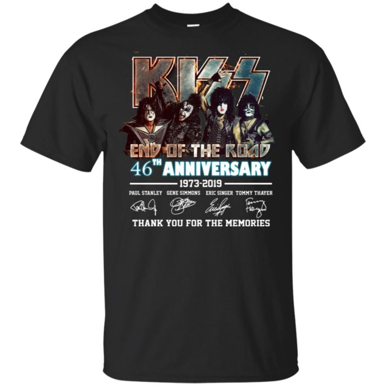 Kiss end of the Road 46th Anniversary 1973-2019 signatures shirt