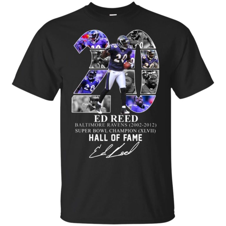 20 Ed Reed Baltimore Ravens 2002-2012 Super Bowl Champion Hall Of Fame shirt