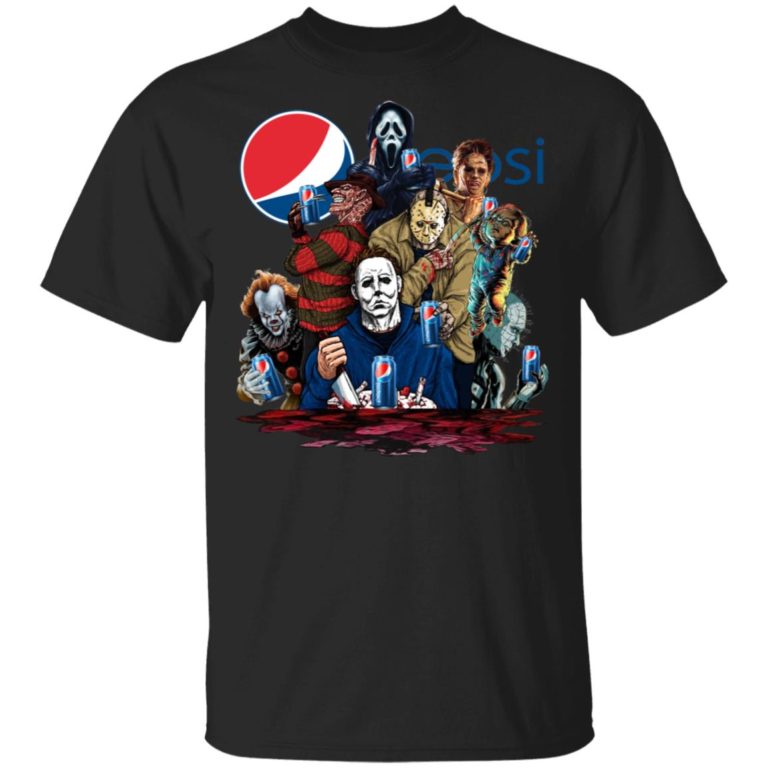 Halloween horror movies characters drink Pepsi sweatshirt, hoodie, t shirt