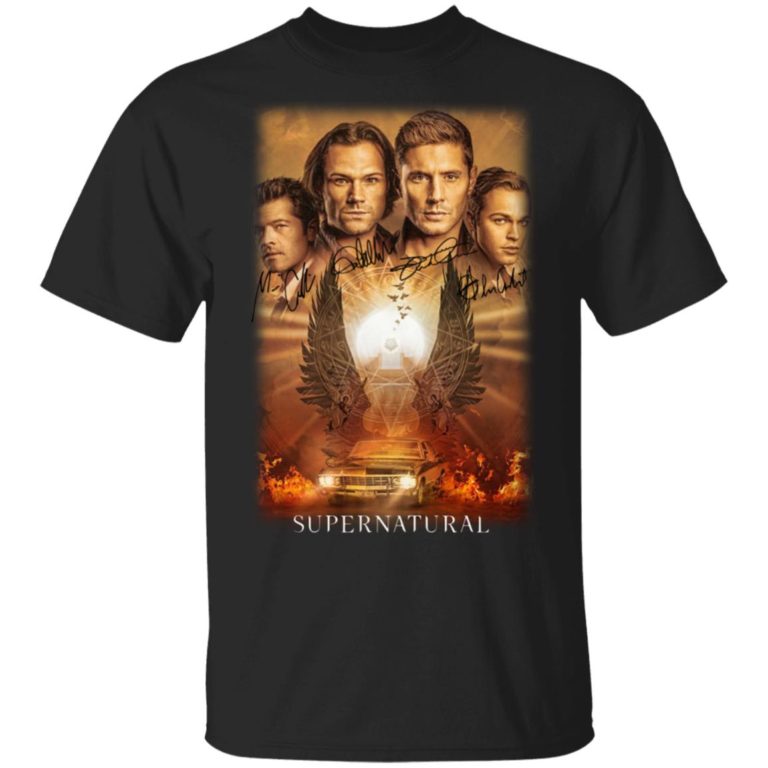 Supernatural all member signature hoodie, ls, t shirt