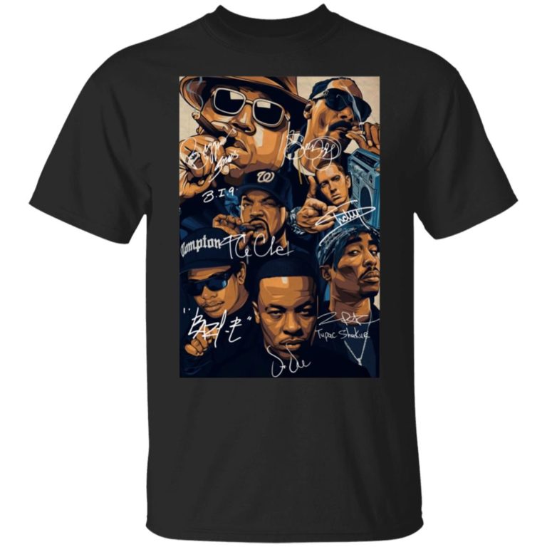 7 American rapper inspired: Eazy E Biggie Tupac Snoop Dogg Jay-Z Eminem shirt