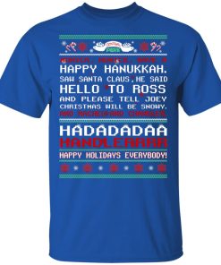 Central Perk monica monica have a happy hanukkah ugly christmas shirt