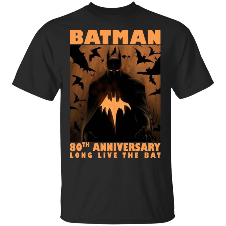 Batman 80th anniversary long live the bat hoodie, ls, t shirt