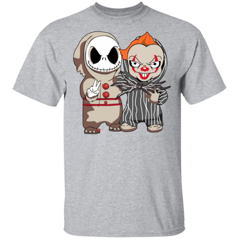 Halloween Baby Jack Skellington and Pennywise hoodie, ls, t shirt