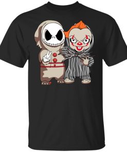 Halloween Baby Jack Skellington and Pennywise hoodie, ls, t shirt