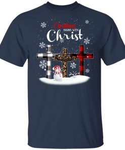 Snowman Christmas Begin with Christ t shirt, sweatshirt