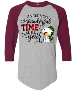 Snoopy Christmas It’s The Most Wonderful Time Of The Year Raglan Jersey
