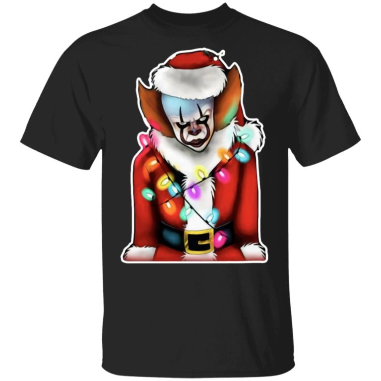 Funny Pennywise Santa Claus Christmas Lights Shirts
