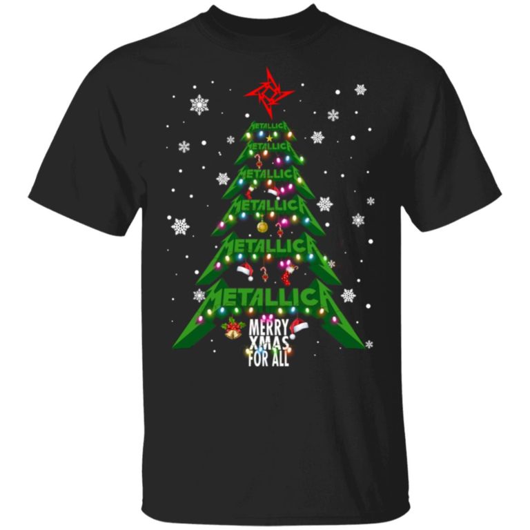 Metallica Merry Xmas For All Christmas Tree T Shirt, Sweatshirt