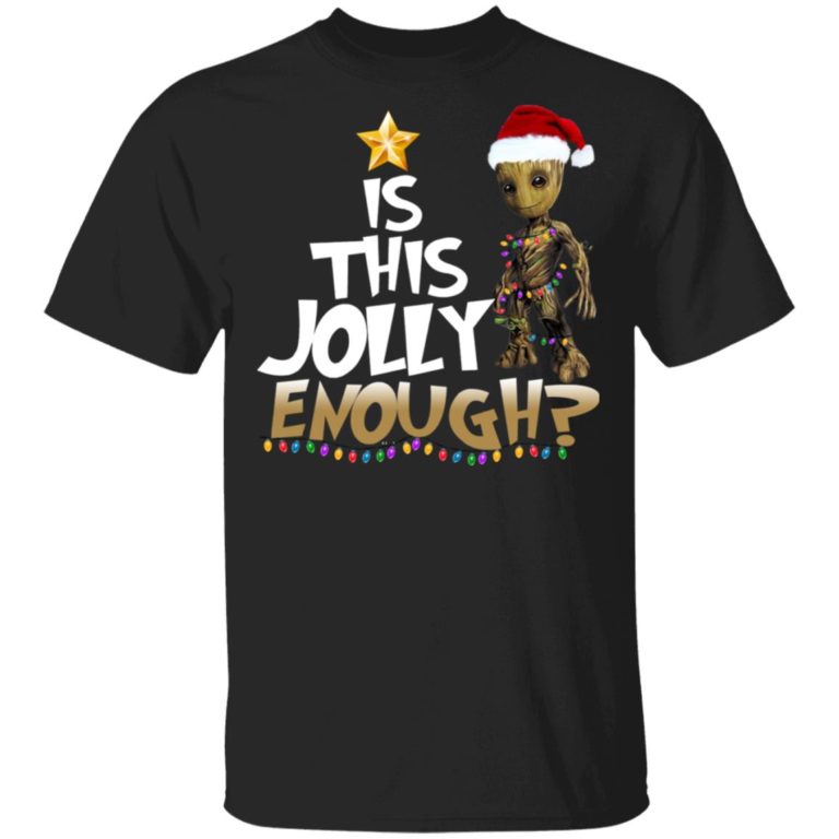 Groot is this jolly enough Chrismas light t shirt, sweatshirt