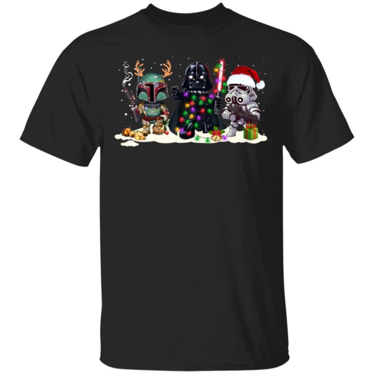 Star Wars Boba Fett Darth Vader and Stormtrooper Christmas t shirt, sweatshirt