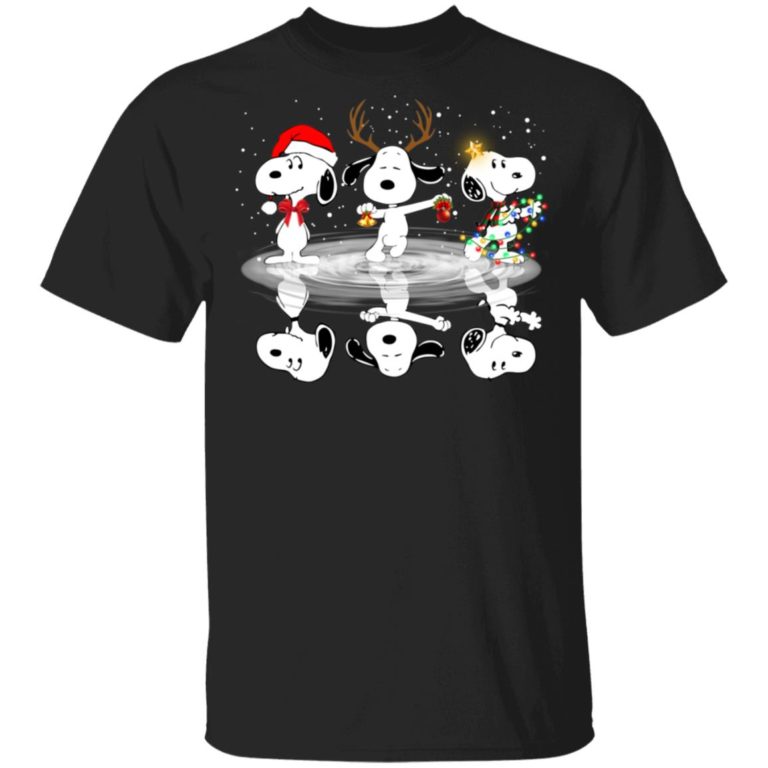 Christmas Snoopy water reflection mirror t shirt, sweatshirt