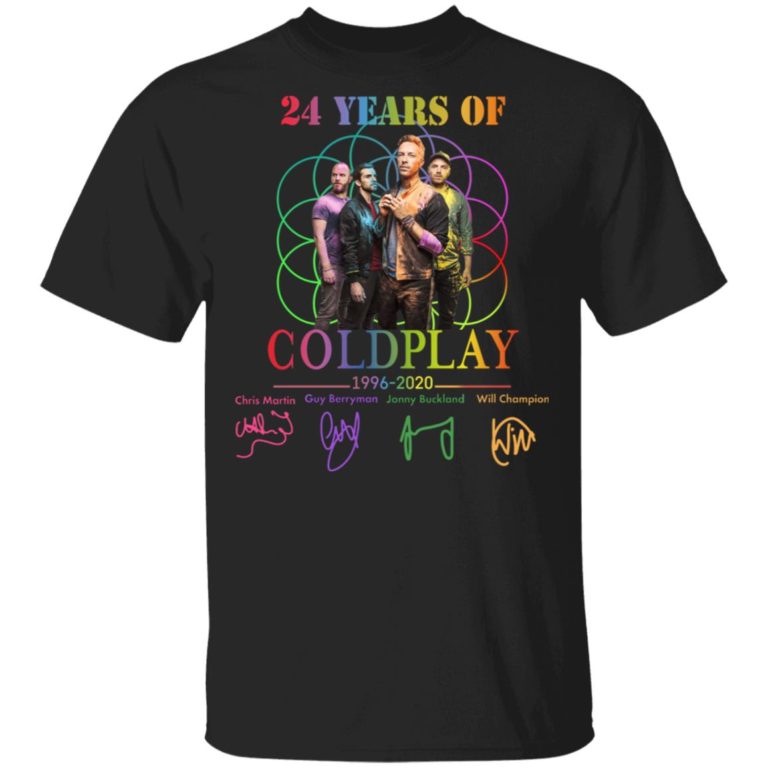 24 years of Coldplay 1996-2020 signatures hoodie, sweater, t shirt