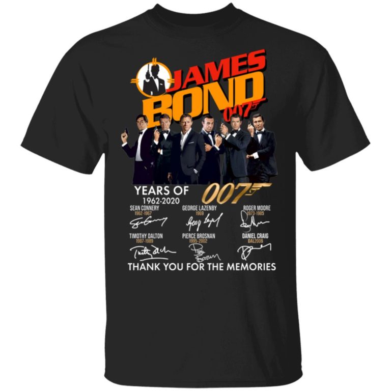 James Bond 007 1962-2020 Thank you for the memories shirts