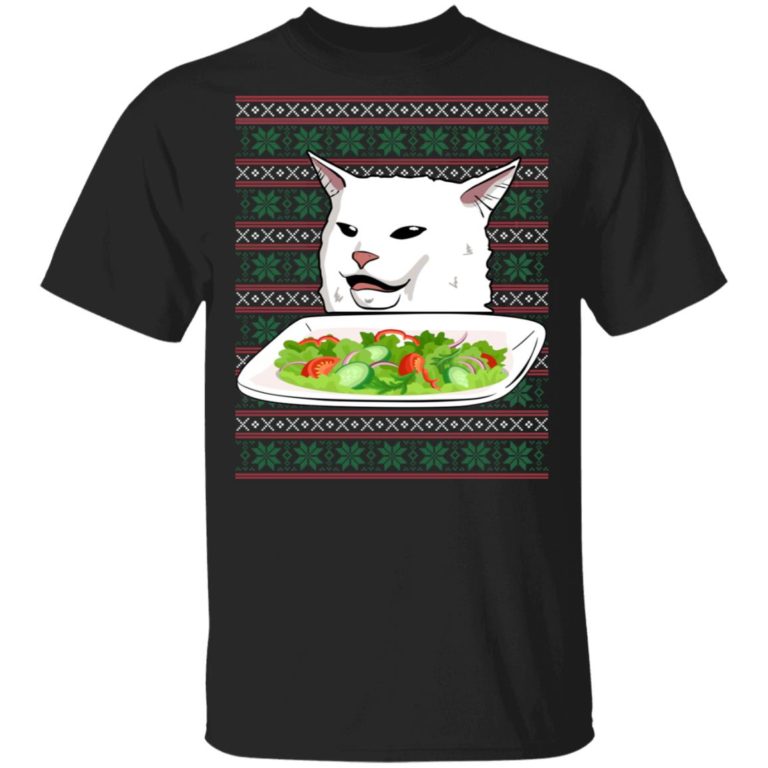 Woman Yelling At Cat Christmas Sweater t shirt, sweatshirt