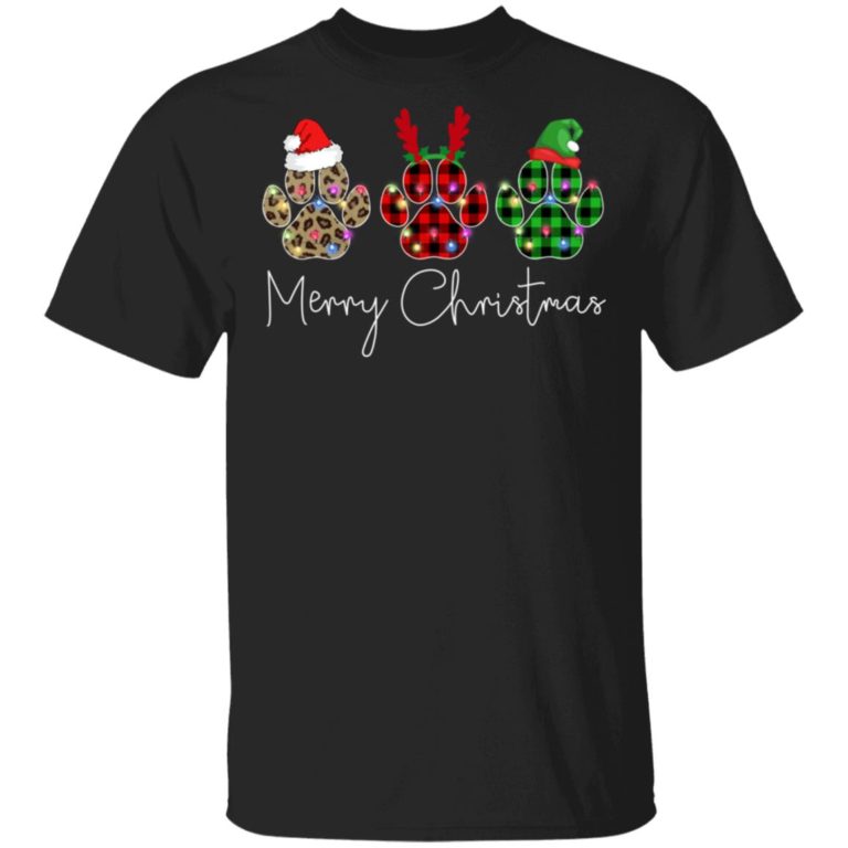 Merry Christmas Dog Paw t shirt, sweatshirt
