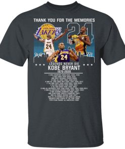 Kobe Bryant 1978-2020 Thank you for the memories Legends never die shirt Kobe Bryant 1978-2020 Thank you for the memories Legends never die shirt