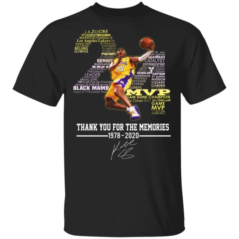 Kobe Bryant 24 Thank You For The Memories 1978-2020 Hoodie, T Shirt
