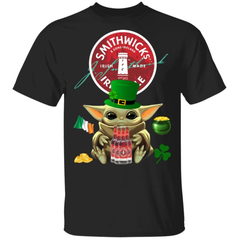 Baby Yoda Hug Smithwick’s Irish Red Beer St Patrick’s Day