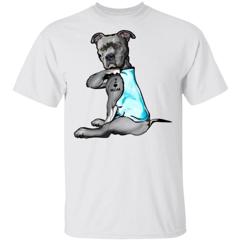 Pit Bull I Love Mom Hoodie, T Shirt