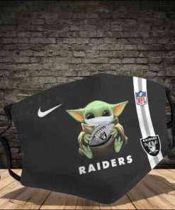 Baby Yoda Hug Oakland Raiders Face Mask Baby Yoda Hug Oakland Raiders Face Mask