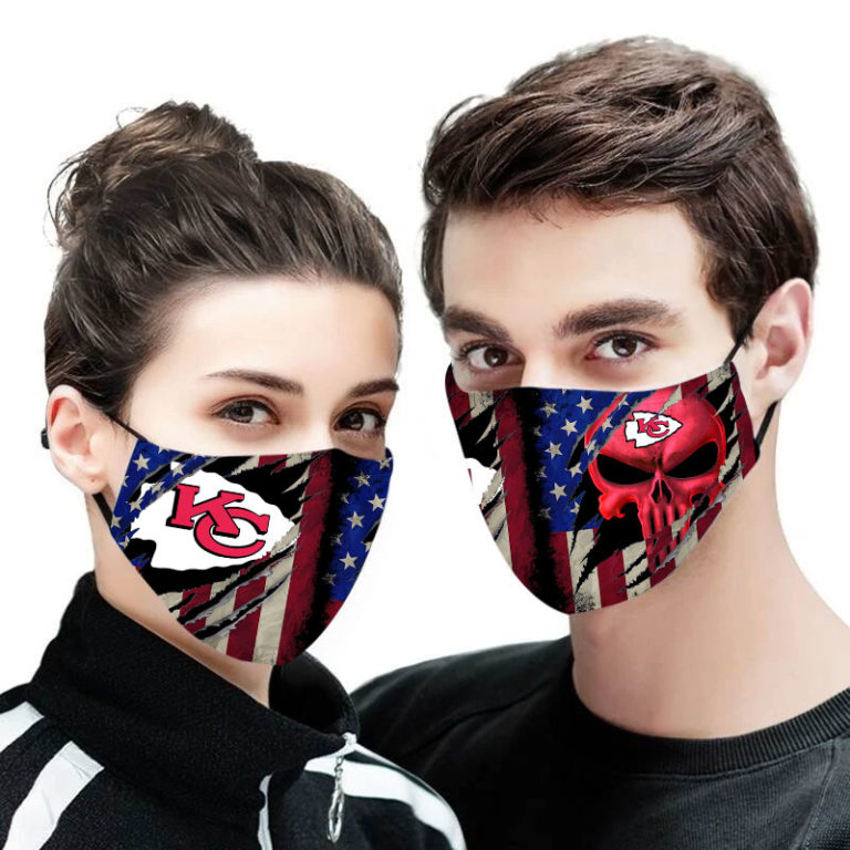 Kansas City Chiefs Skull America Flag Face Mask