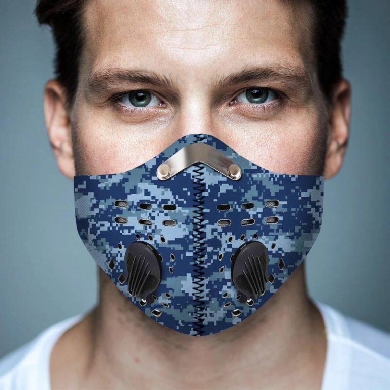 Navy Blueberry Camouflage N95 Filter Face Mask