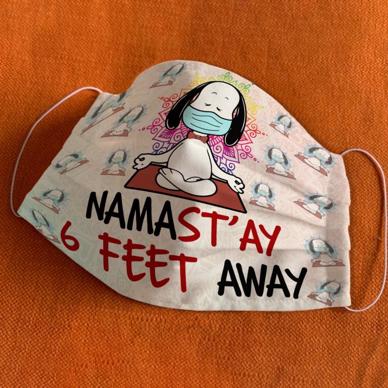 Snoopy Namast’ay 6 Feet Away Face Mask