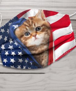 Meow Cat American Flag Face Mask Meow Cat American Flag Face Mask