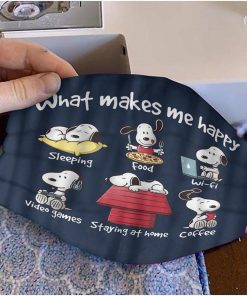 Snoopy What Makes Me Happy Face Mask
