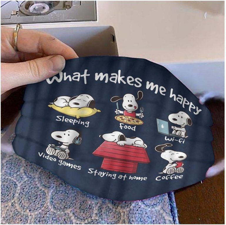 Snoopy What Makes Me Happy Face Mask