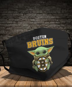 Baby Yoda Hug Boston Bruins 3D Face Mask Baby Yoda Hug Boston Bruins 3D Face Mask