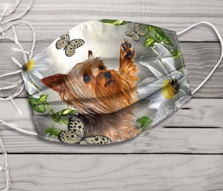 Daisy Yorkshire Terrier Buterfly Face Mask