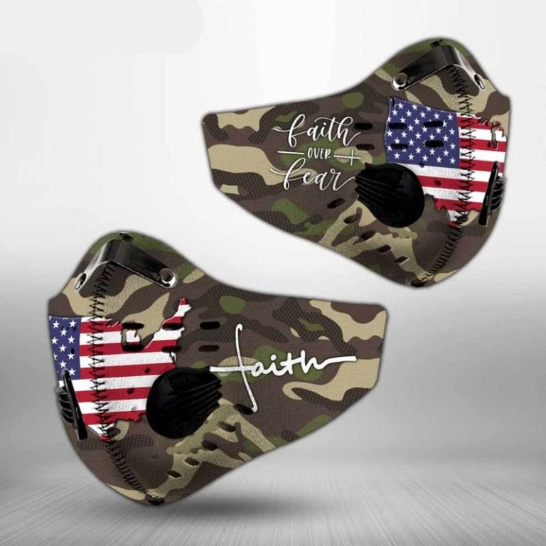 Faith Over Fear Forest Camouflage N95 Filter Face Mask