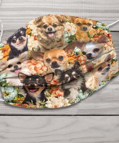 Chihuahua Flowers Face Mask
