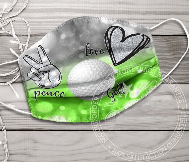 Peace Golf Love Face Mask