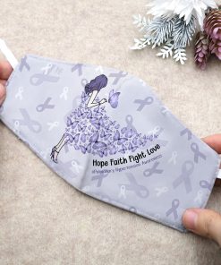 Pulmonary Hypertension Awareness Hope Faith Fight Love Face Mask