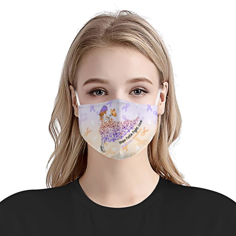 Psoriasis Awareness Hope Faith Fight Love Face Mask