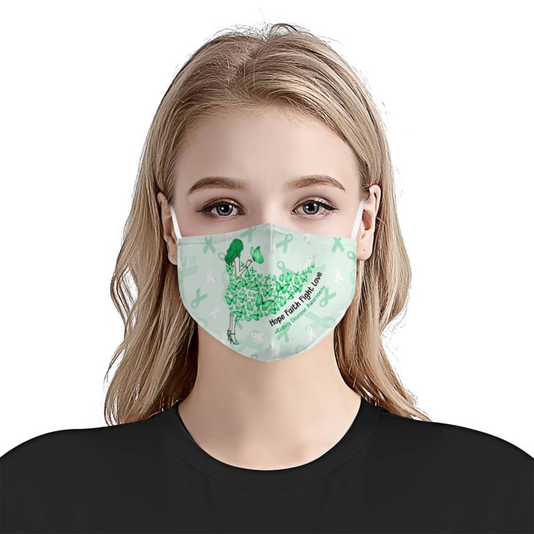 Kidney Disease Awareness Hope Faith Fight Love Face Mask