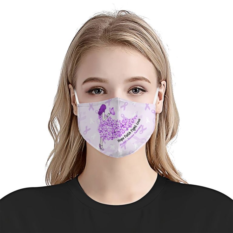 Crohn’s Disease Awareness Hope Faith Fight Love Face Mask