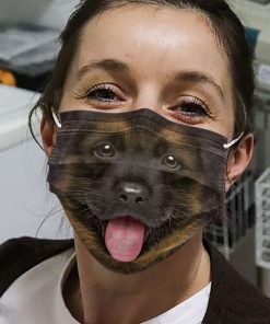Happy German Shepherd Face Mask